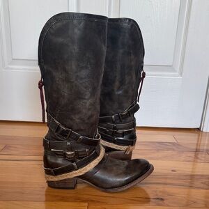 Dark Olive Leather Freebird DROVE Boots